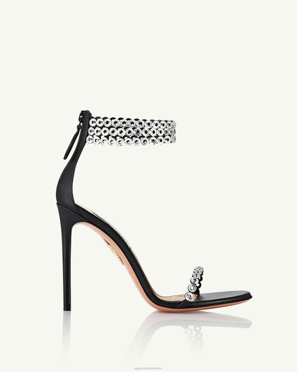 Aquazzura Forever Crystal Sandal 105 BLACK 8TLF33