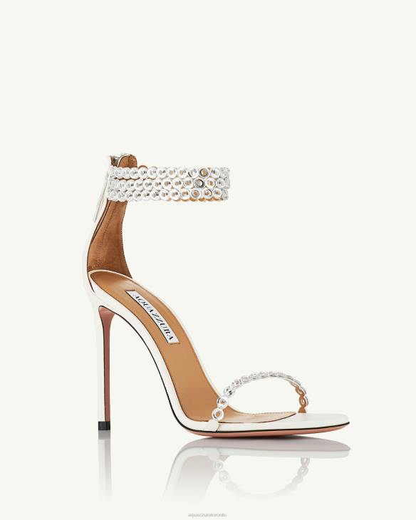 Aquazzura Forever Crystal Sandal 105 WHITE 8TLF31