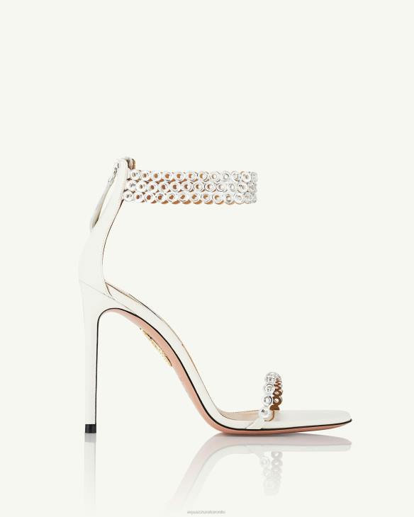 Aquazzura Forever Crystal Sandal 105 WHITE 8TLF31