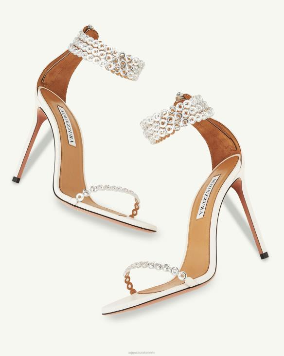 Aquazzura Forever Crystal Sandal 105 WHITE 8TLF31