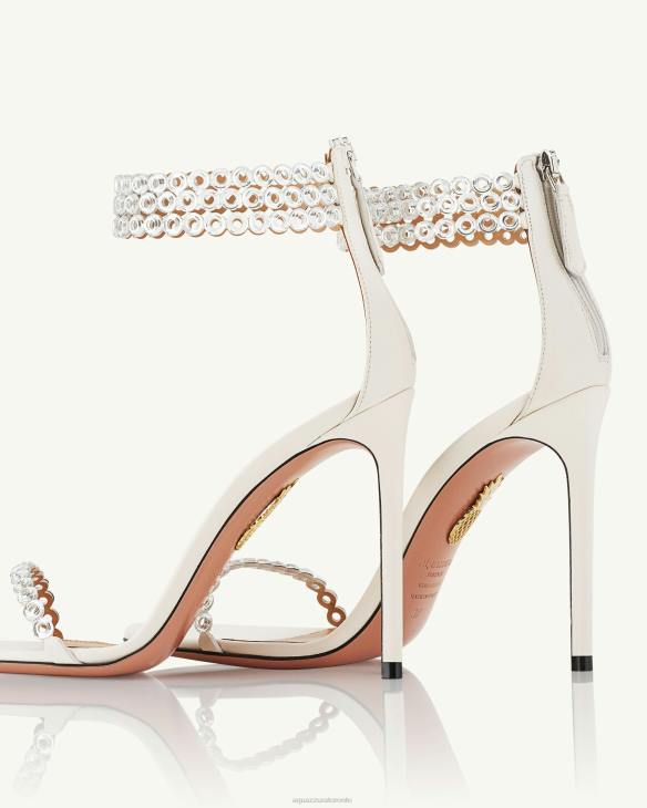 Aquazzura Forever Crystal Sandal 105 WHITE 8TLF31