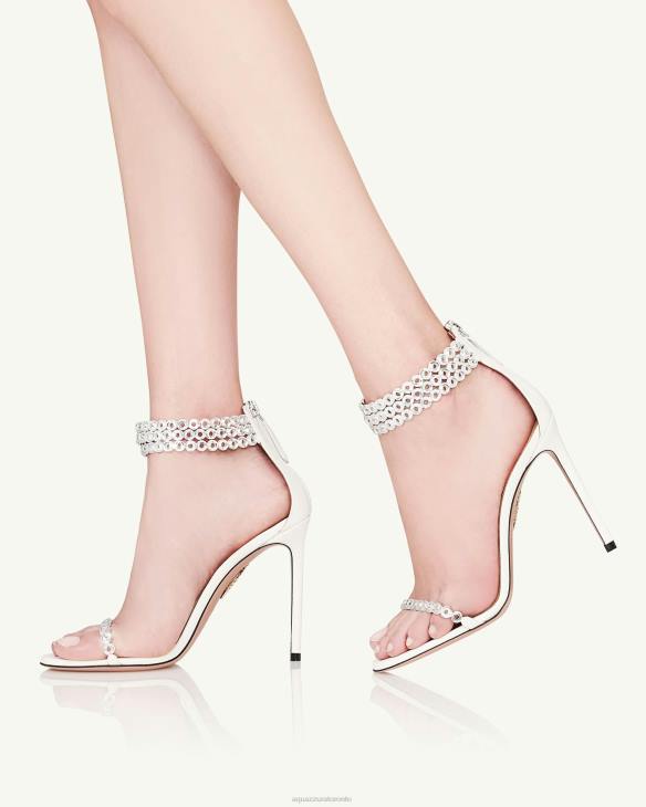 Aquazzura Forever Crystal Sandal 105 WHITE 8TLF31