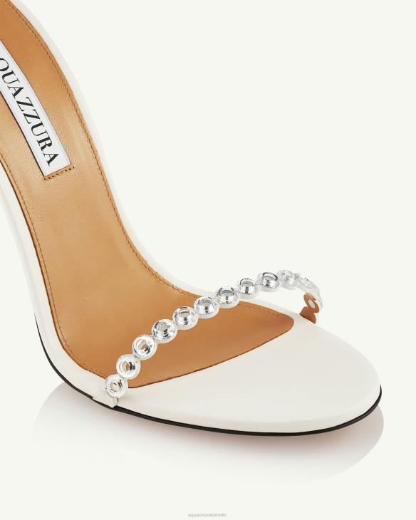 Aquazzura Forever Crystal Sandal 105 WHITE 8TLF31