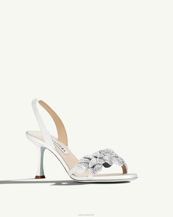 Aquazzura Galactic Flower Sandal 75 WHITE 8TLF160