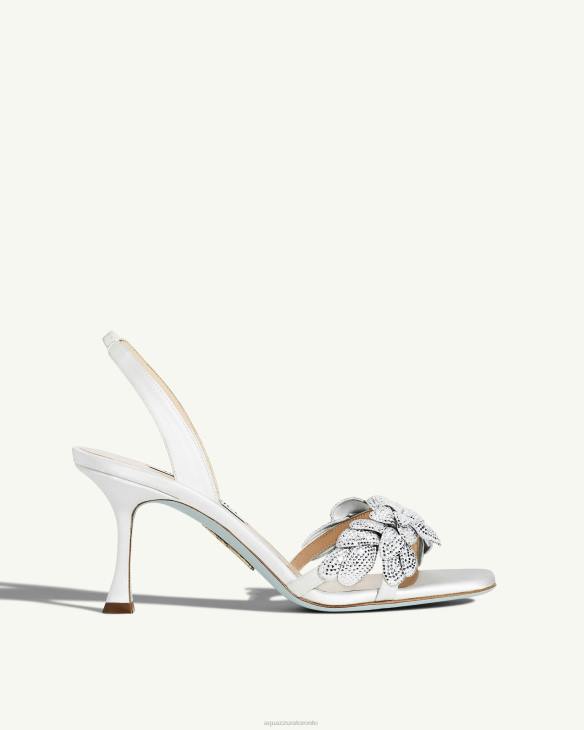 Aquazzura Galactic Flower Sandal 75 WHITE 8TLF160