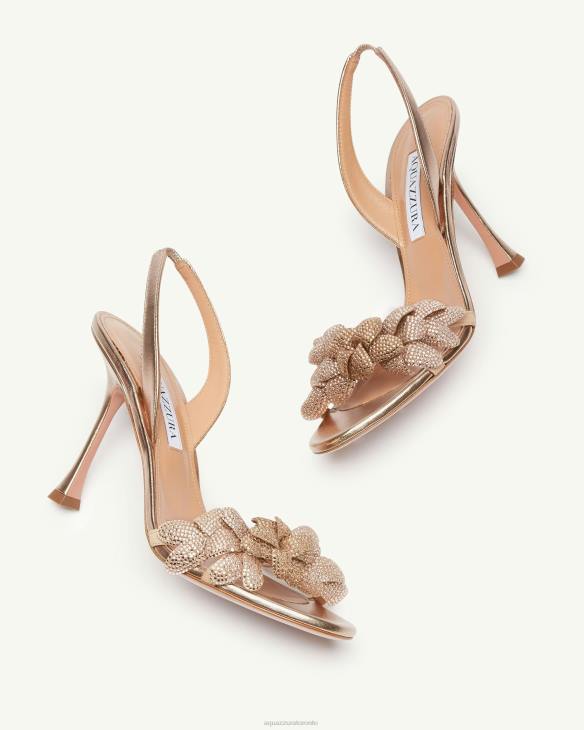 Aquazzura Galactic Flower Sandal 95 GOLD 8TLF87