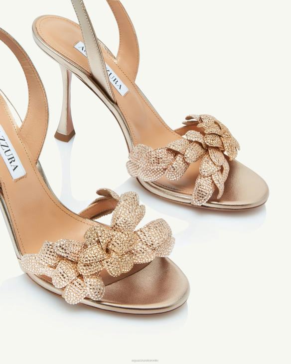 Aquazzura Galactic Flower Sandal 95 GOLD 8TLF87