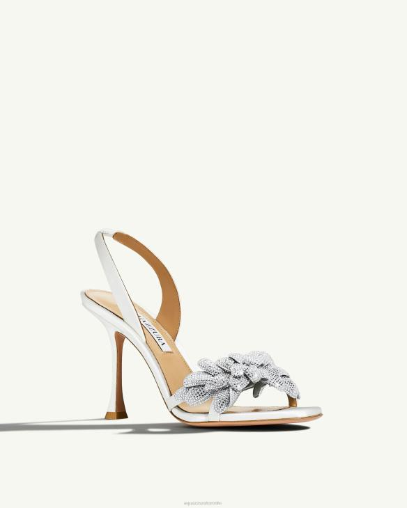 Aquazzura Galactic Flower Sandal 95 WHITE 8TLF165