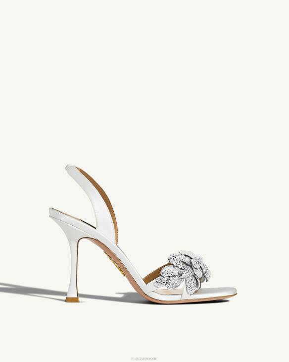 Aquazzura Galactic Flower Sandal 95 WHITE 8TLF165