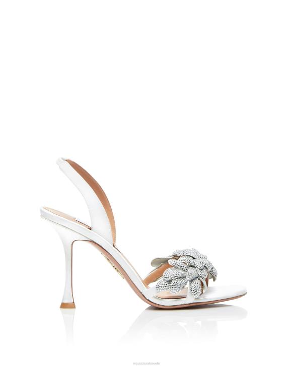 Aquazzura Galactic Flower Sandal 95 WHITE 8TLF165