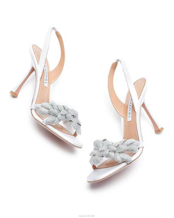 Aquazzura Galactic Flower Sandal 95 WHITE 8TLF165