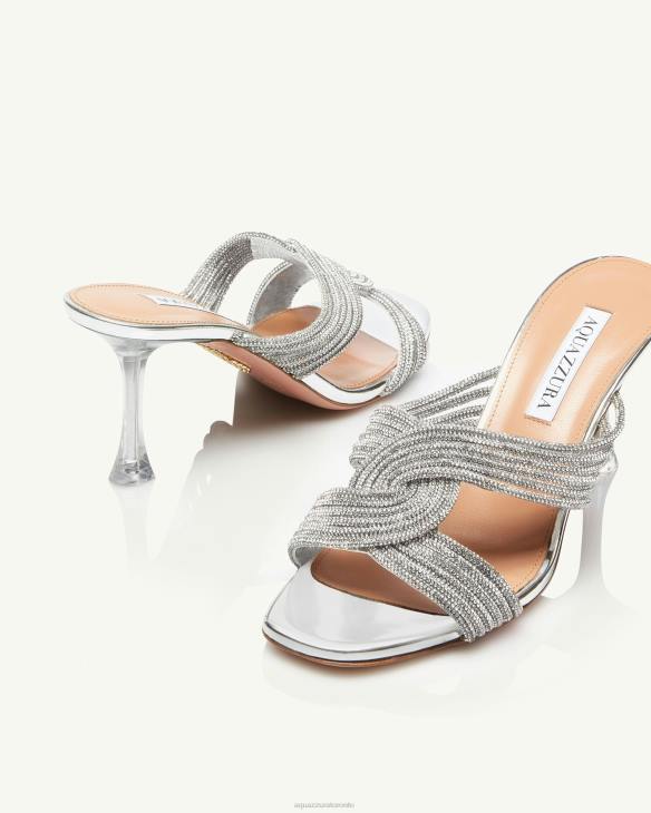 Aquazzura Gatsby Mule 75 SILVER 8TLF128