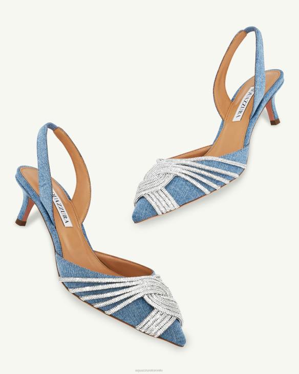 Aquazzura Gatsby Sling 50 BLUE 8TLF176