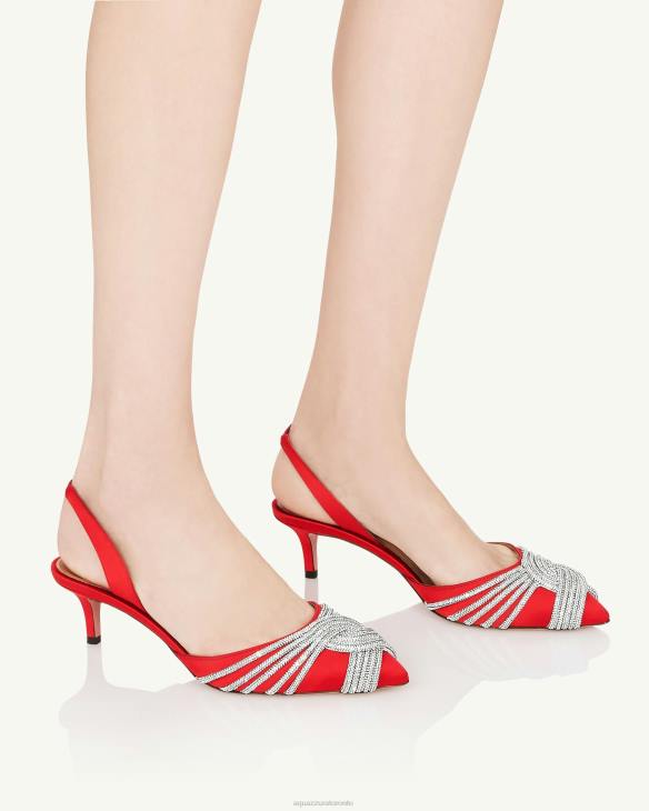 Aquazzura Gatsby Sling 50 RED 8TLF201