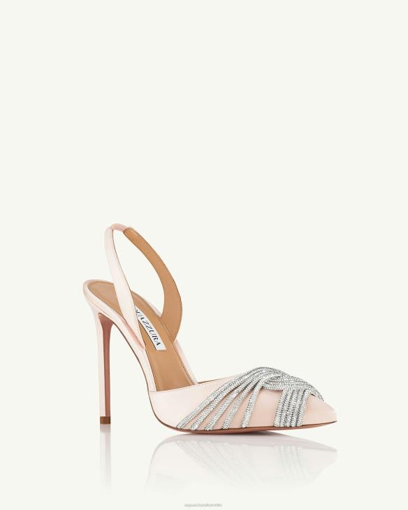 Aquazzura Gatsby Sling Satin 105 PINK 8TLF231