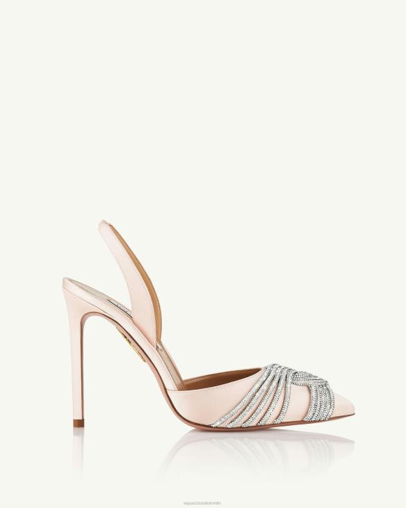 Aquazzura Gatsby Sling Satin 105 PINK 8TLF231