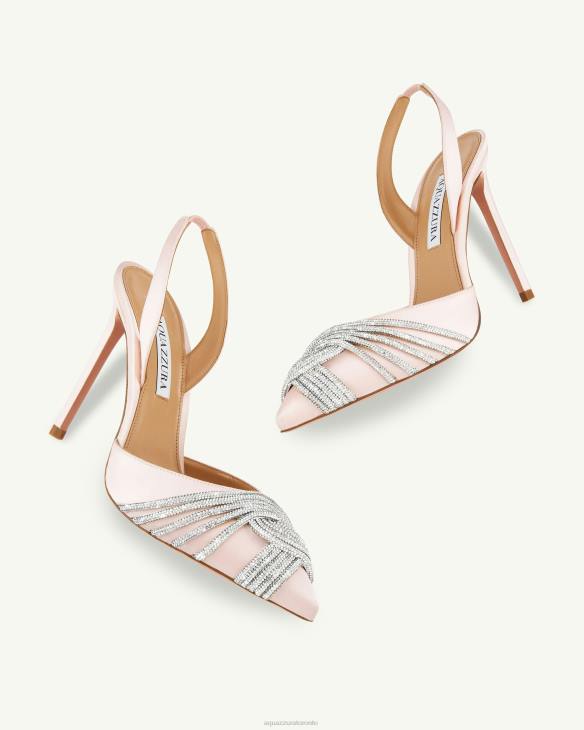 Aquazzura Gatsby Sling Satin 105 PINK 8TLF231