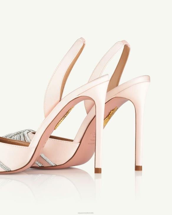 Aquazzura Gatsby Sling Satin 105 PINK 8TLF231