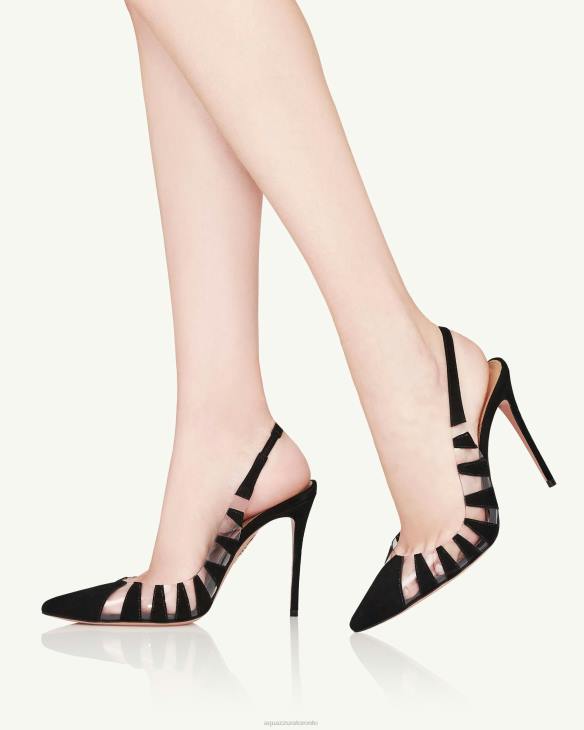 Aquazzura Hot Rumor Sling 105 BLACK 8TLF194