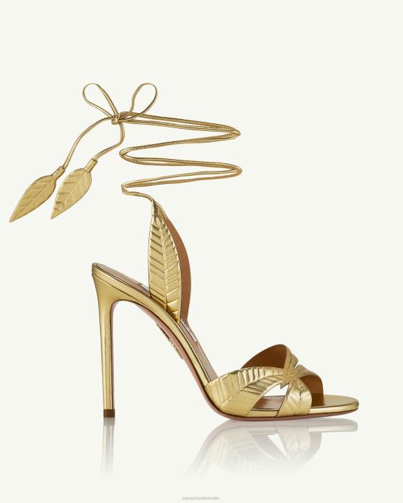 Aquazzura Leaf Sandal 105 GOLD 8TLF7