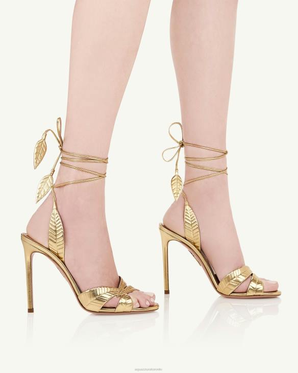 Aquazzura Leaf Sandal 105 GOLD 8TLF7