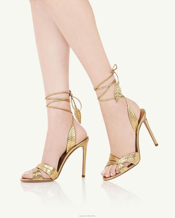 Aquazzura Leaf Sandal 105 GOLD 8TLF7