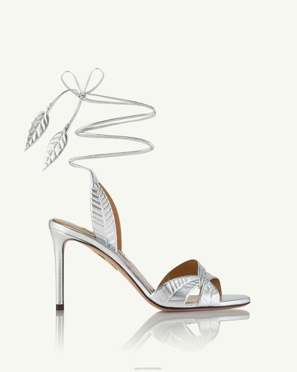 Aquazzura Leaf Sandal 85 SILVER 8TLF127