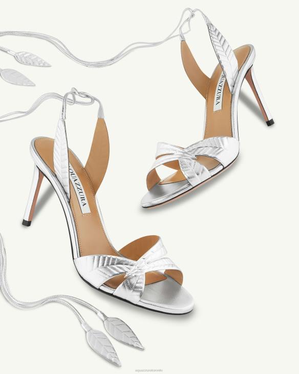 Aquazzura Leaf Sandal 85 SILVER 8TLF127