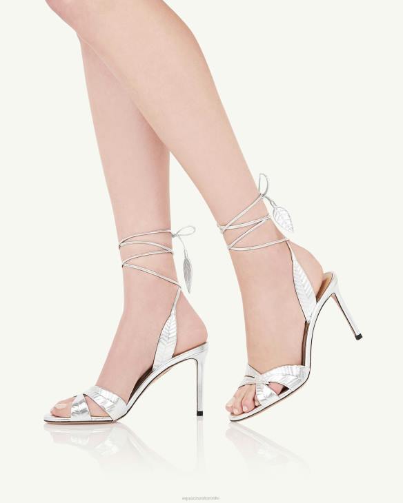 Aquazzura Leaf Sandal 85 SILVER 8TLF127