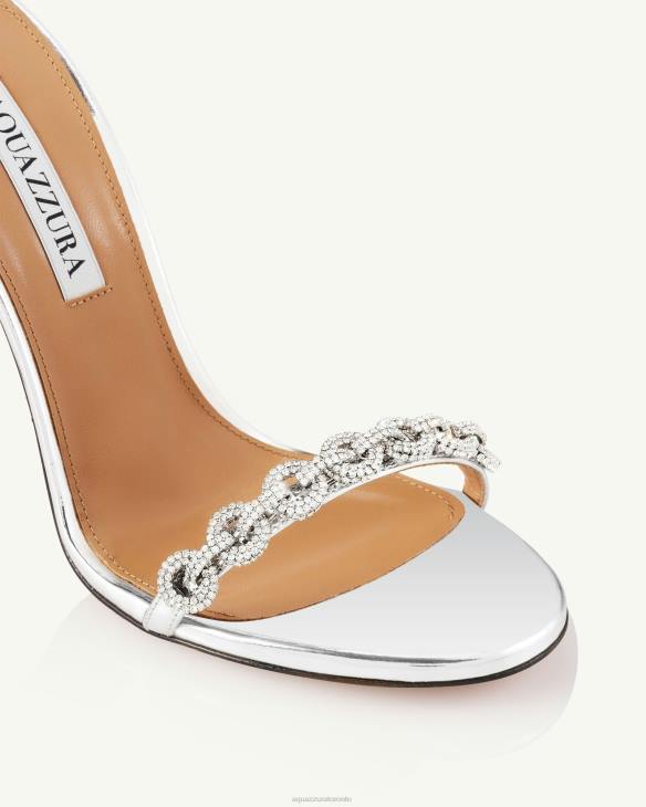 Aquazzura Love Link Sandal 105 SILVER 8TLF117