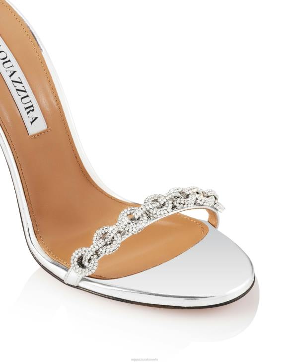 Aquazzura Love Link Sandal 105 SILVER 8TLF117