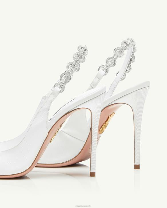 Aquazzura Love Link Sling 105 WHITE 8TLF233