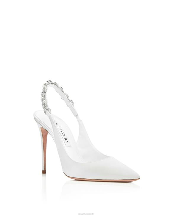 Aquazzura Love Link Sling 105 WHITE 8TLF233