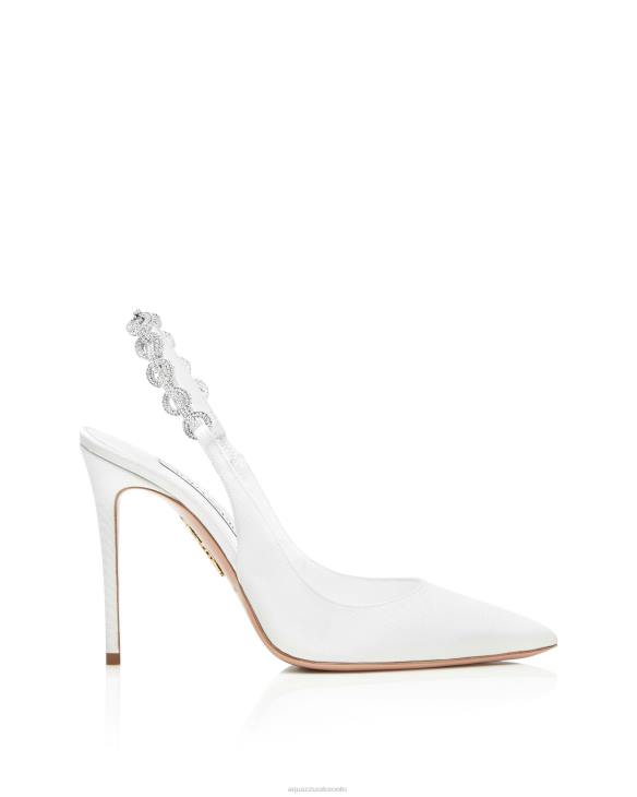 Aquazzura Love Link Sling 105 WHITE 8TLF233