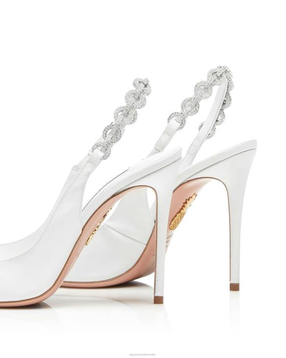 Aquazzura Love Link Sling 105 WHITE 8TLF233