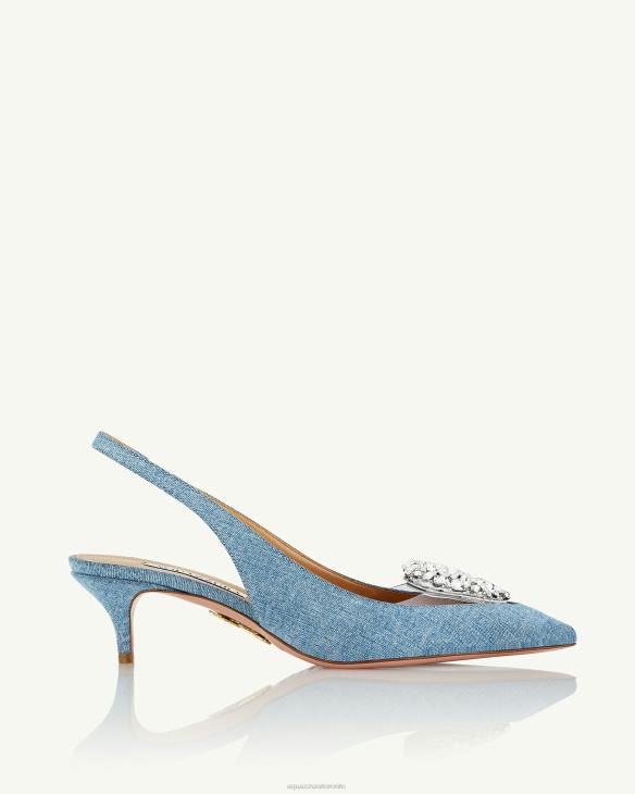 Aquazzura Love Me Sling 45 BLUE 8TLF177