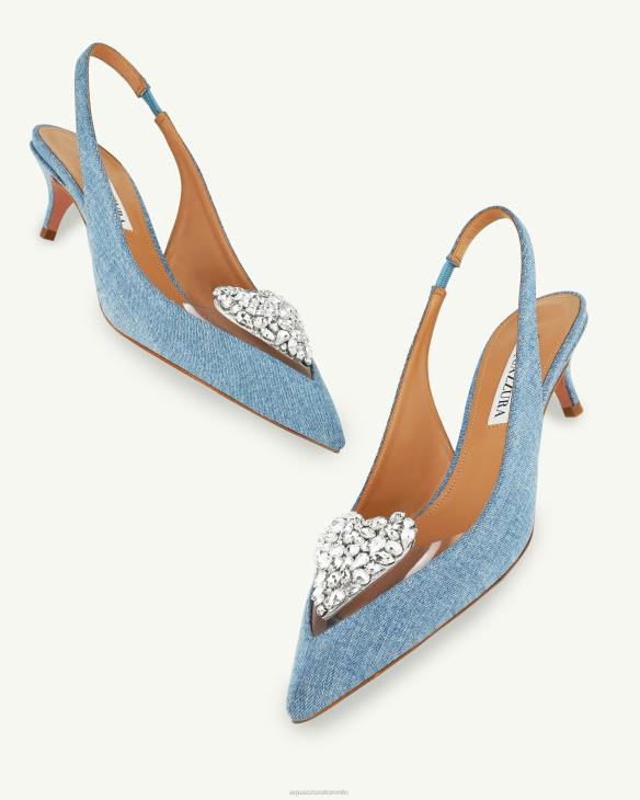 Aquazzura Love Me Sling 45 BLUE 8TLF177