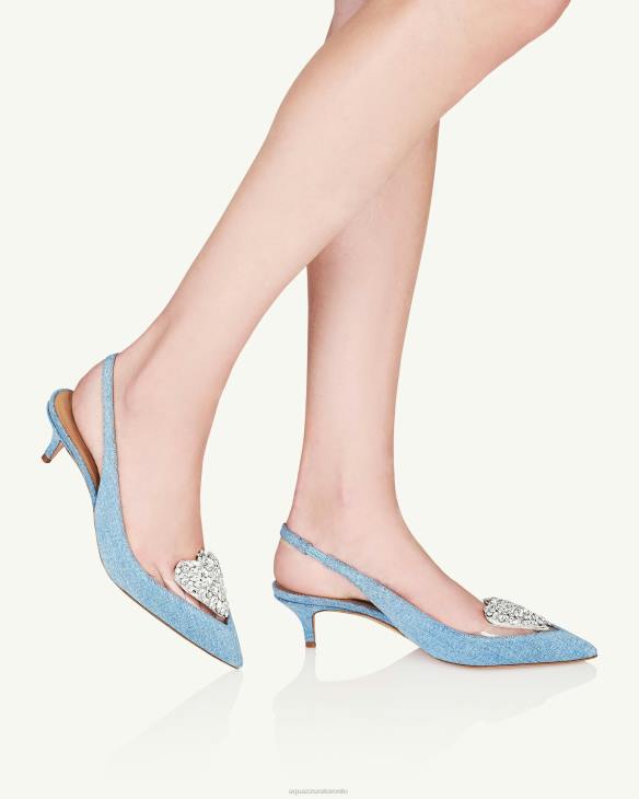 Aquazzura Love Me Sling 45 BLUE 8TLF177