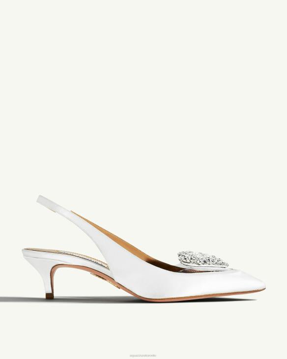 Aquazzura Love Me Sling 45 WHITE 8TLF184