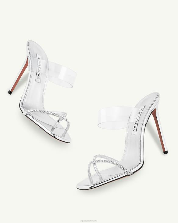 Aquazzura Movie Mule 105 SILVER 8TLF151