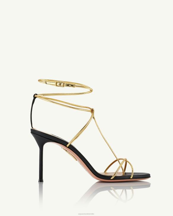 Aquazzura Roman Romance Sandal 85 BLACK 8TLF6