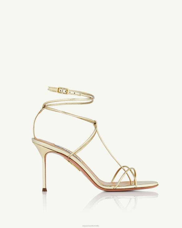 Aquazzura Roman Romance Sandal 85 GOLD 8TLF107