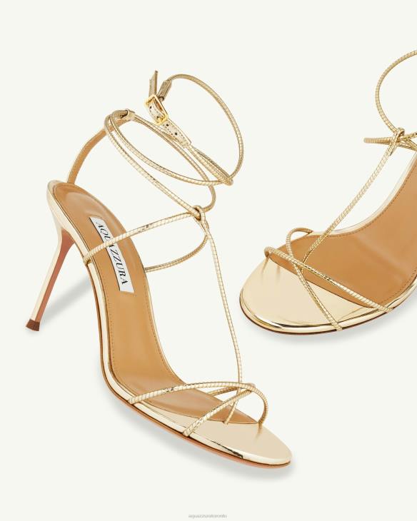 Aquazzura Roman Romance Sandal 85 GOLD 8TLF107