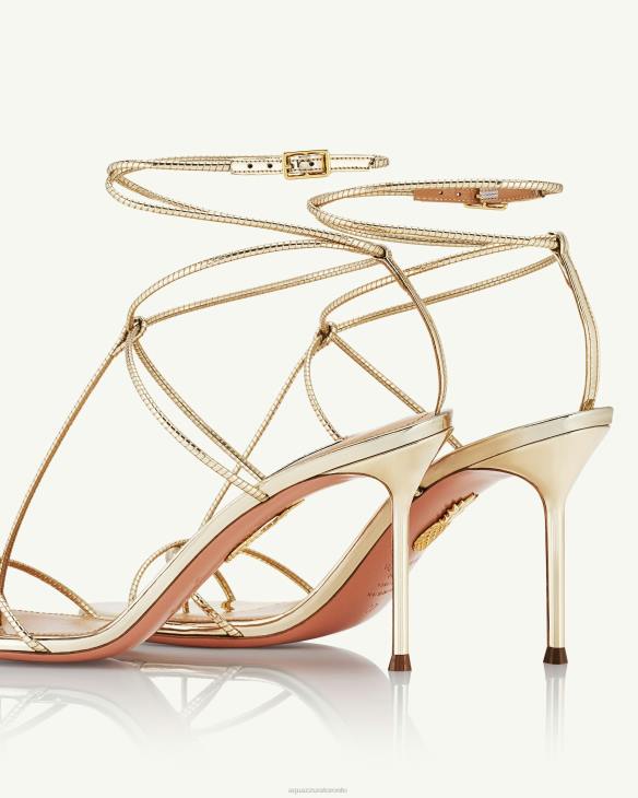 Aquazzura Roman Romance Sandal 85 GOLD 8TLF107