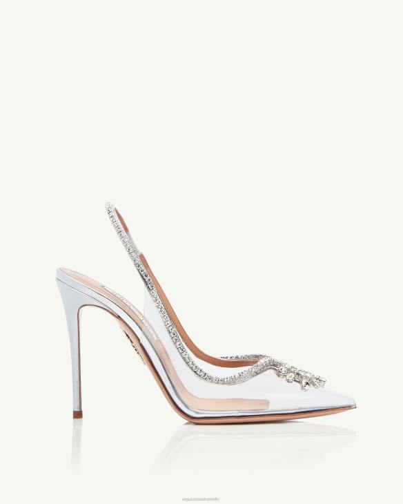 Aquazzura Seduction Crystal Pump 105 SILVER 8TLF232