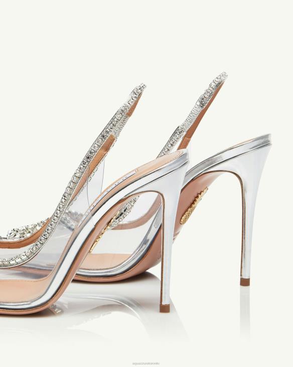 Aquazzura Seduction Crystal Pump 105 SILVER 8TLF232