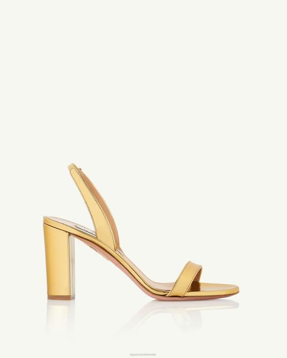 Aquazzura So Nude Block Sandal 85 GOLD 8TLF136