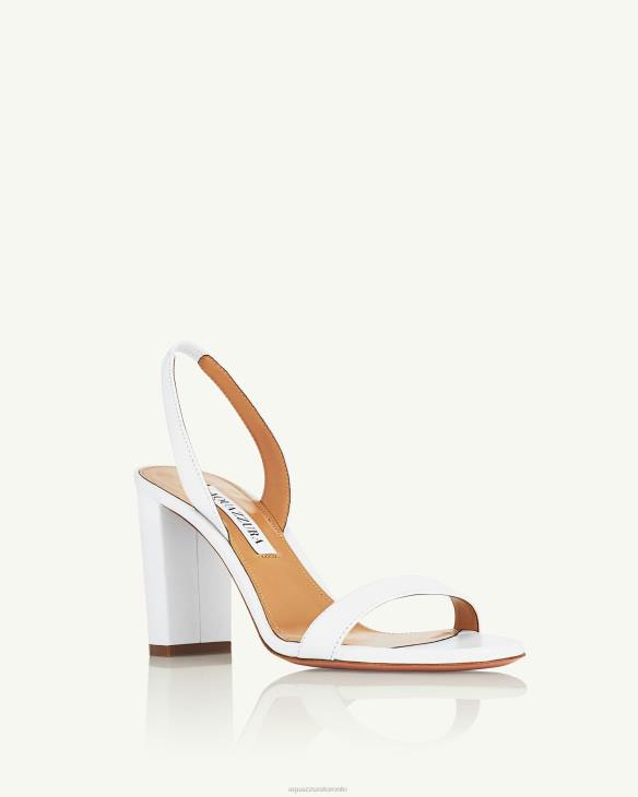 Aquazzura So Nude Block Sandal 85 WHITE 8TLF158