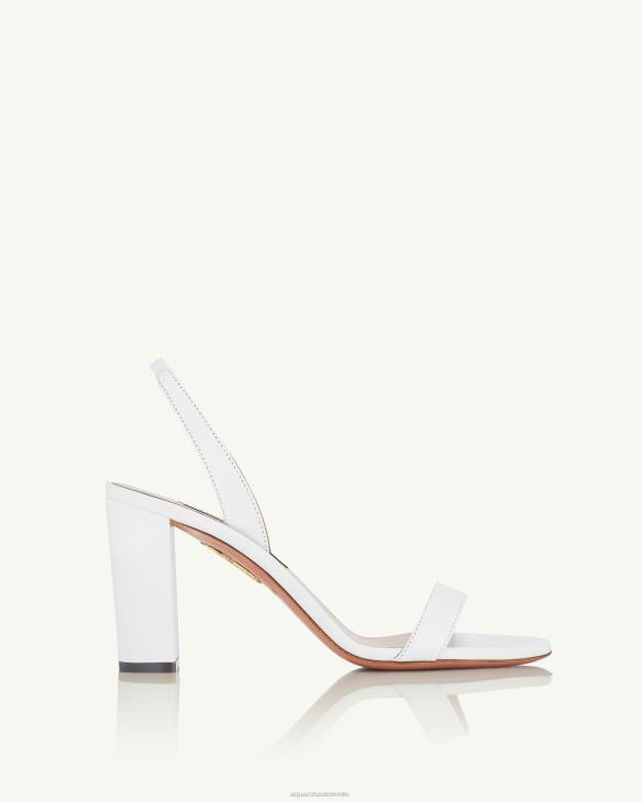 Aquazzura So Nude Block Sandal 85 WHITE 8TLF158