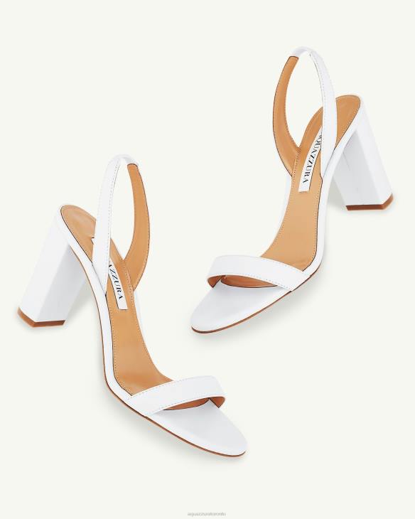 Aquazzura So Nude Block Sandal 85 WHITE 8TLF158